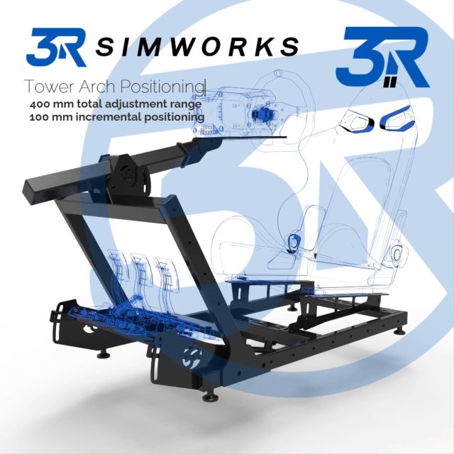 3R‑2 Component Series — Day 4
Tower Arch Positioning

The tower arch uses a fixed‑geometry mounting system that allows clear, repeatable fore–aft placement of the wheel column.

Fore–Aft Adjustment:
- 100 mm incremental positioning — the arch mounts through fixed hole sets on each side
- Four total positions, spaced at 100 mm
- 400 mm total adjustment range, supporting compact seating through extended‑reach layouts
This lets drivers place the wheel column exactly where it fits their posture and cockpit geometry.

Bolt‑Up Mounting:
- Four‑bolt fastening — two bolts per side secure the arch to the base
- Adjustment is simple: remove the bolts, shift to the next hole set, reinstall
- The fixed hole pattern keeps the wheel column square and aligned across all positions, maintaining predictable steering placement after each adjustment

A clean, mechanical system built for consistency and repeatability.

Visit 3RSimworks.com 
🎯 Crowdfunding launches soon. 
🚀 Join the waitlist to be first in line 

-- Follow @3RSimworks for the build, the launch, and the drive.
-- Check out our Youtube Channel: youtube.com/@3rsimworks 

#3RSimworks #simracing #simracer #simrig #simracinglife #simracinghardware #simracingcanada  #racingrig #simracingrig #rigbuild #simhardware #racesimulator #simracingcommunity #simracers #rigdesign #3dmodel #simracinggear #simracingsetup #madeinontario #madeincanada